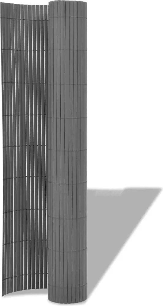 vidaXL Kerti Kerítés Szürke 150 x 300 cm PVC