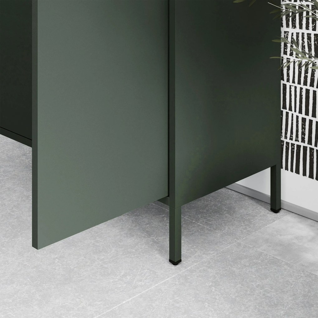 Gardróbszekrény FLAVIO, 800 x 1850 x 450 mm, Modern: palack zöld