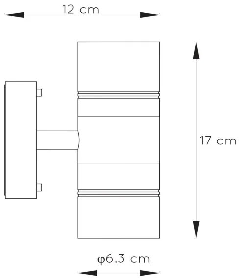 Lucide 14867/11/30 - LED Kültéri fali lámpa ARNE-LED 2xGU10/5W/230V