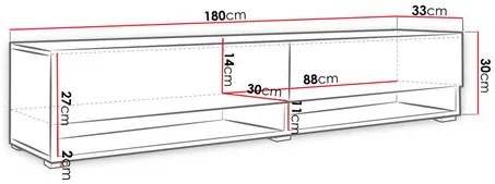 Függesztett TV szekrény Adenuk 140 MDF (fehér + fehér gyapjú) . 1106324