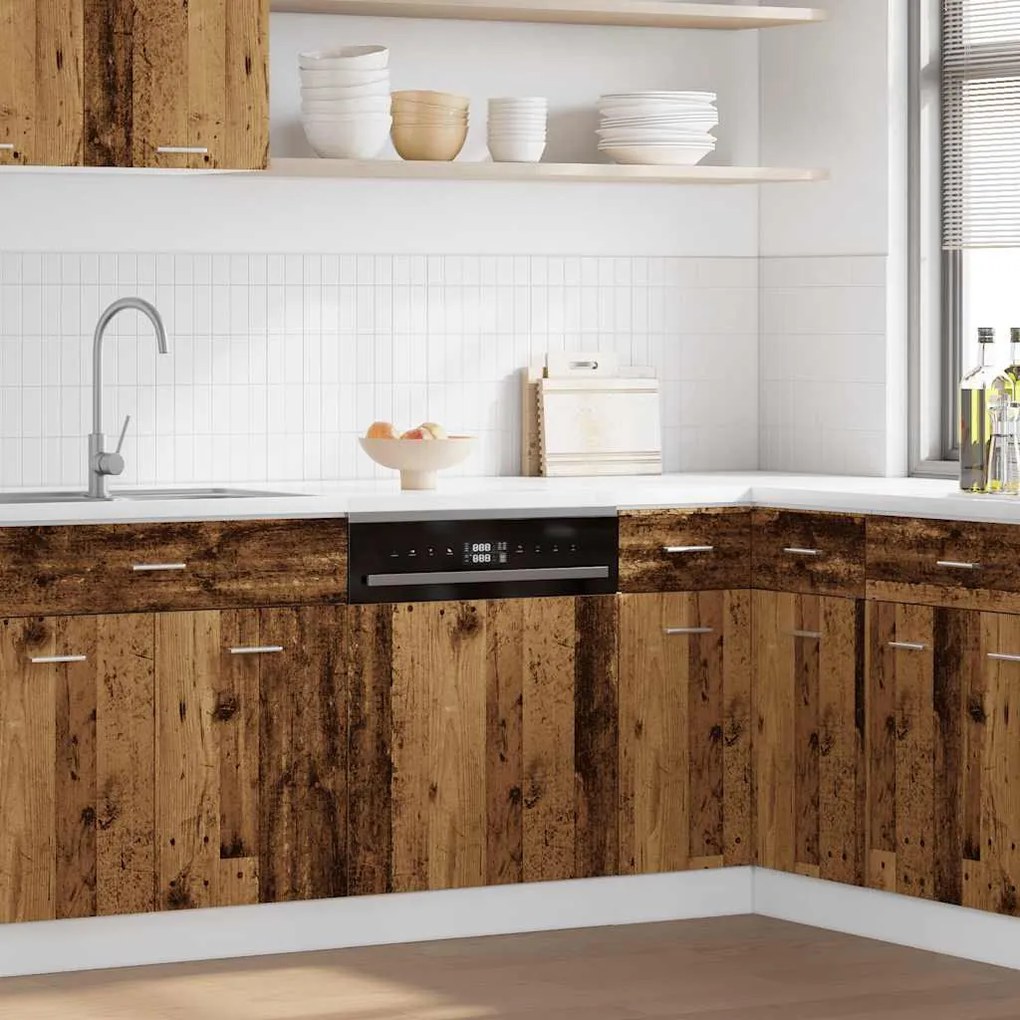 “Lyon” antik fa színű szerelt fa mosogatógép-panel