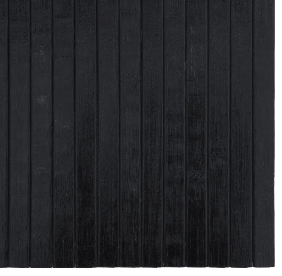 négyszögletű fekete bambusz szőnyeg 100 x 400 cm