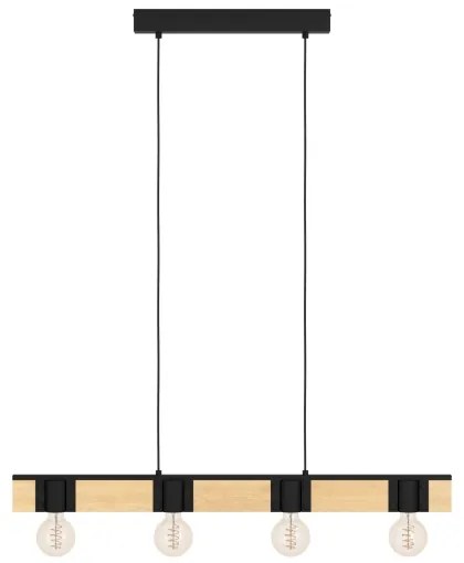 Eglo 43902 - Csillár zsinóron BAILRIGG 4xE27/40W/230V