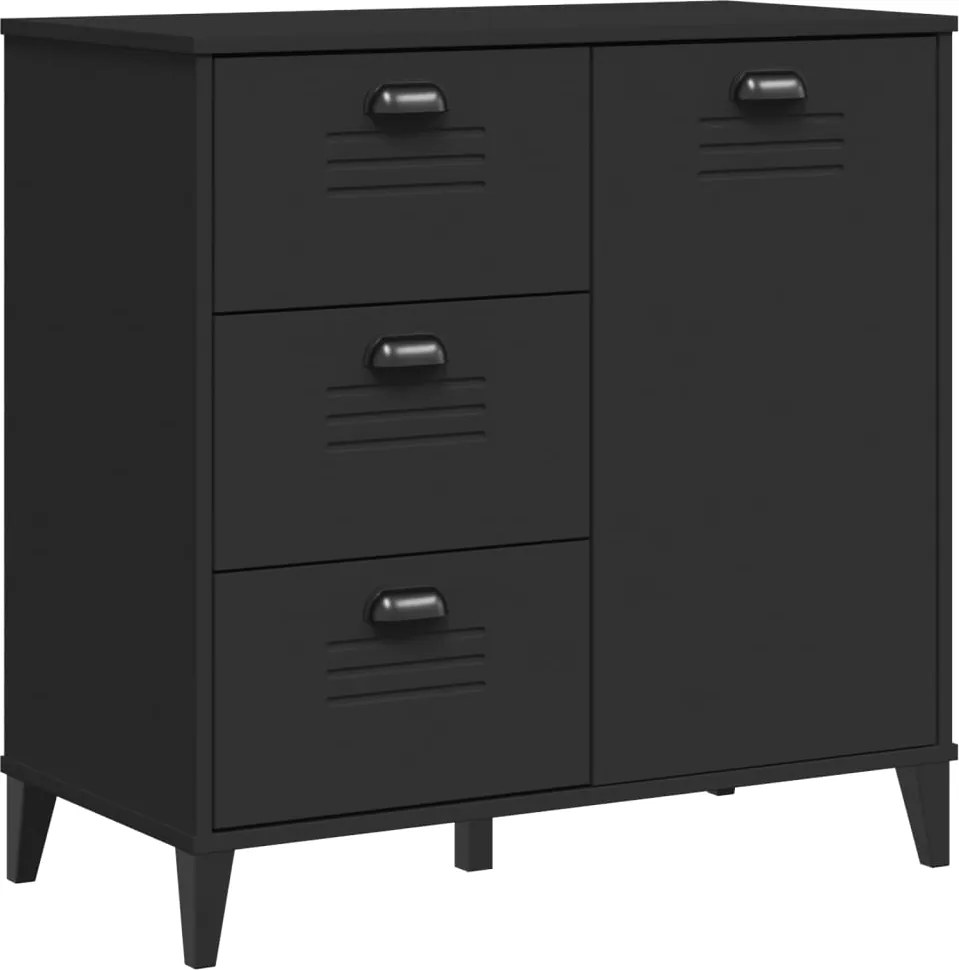 vidaXL VIKEN fekete szerelt fa tálalószekrény 80 x 40 x 80 cm