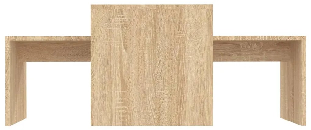 Sonoma tölgy szerelt fa dohányzóasztal szett 100 x 48 x 40 cm