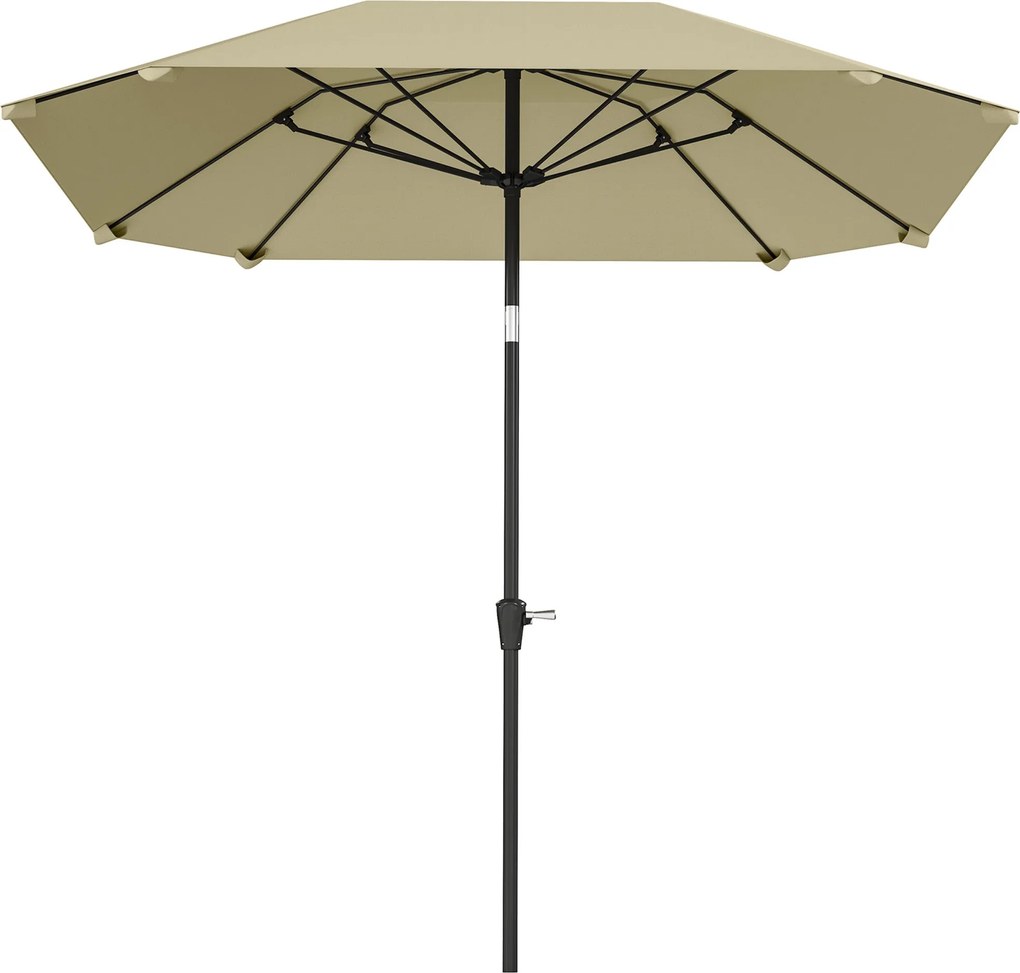Outsunny Napernyő Ø233 cm, Dönthető Napernyő, Oktogon Erkély Napernyő, Tengerparti Napernyő, Szélálló Stabil Piac Napernyő, Forgó Napernyő Napvédelem