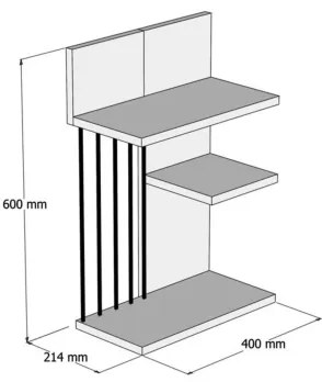 Fali polc NEZMA 60x40 cm bézs/antracit