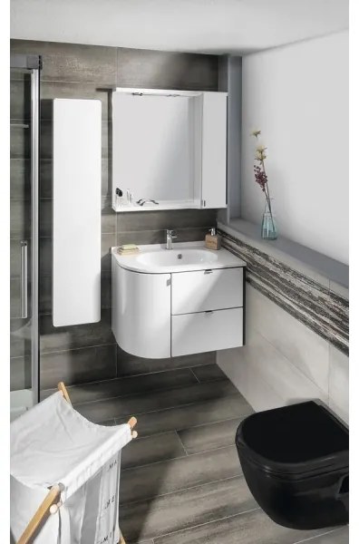 Sapho - PULSE sarok aláépíthető mosdó 75x43 cm márvány/fehér