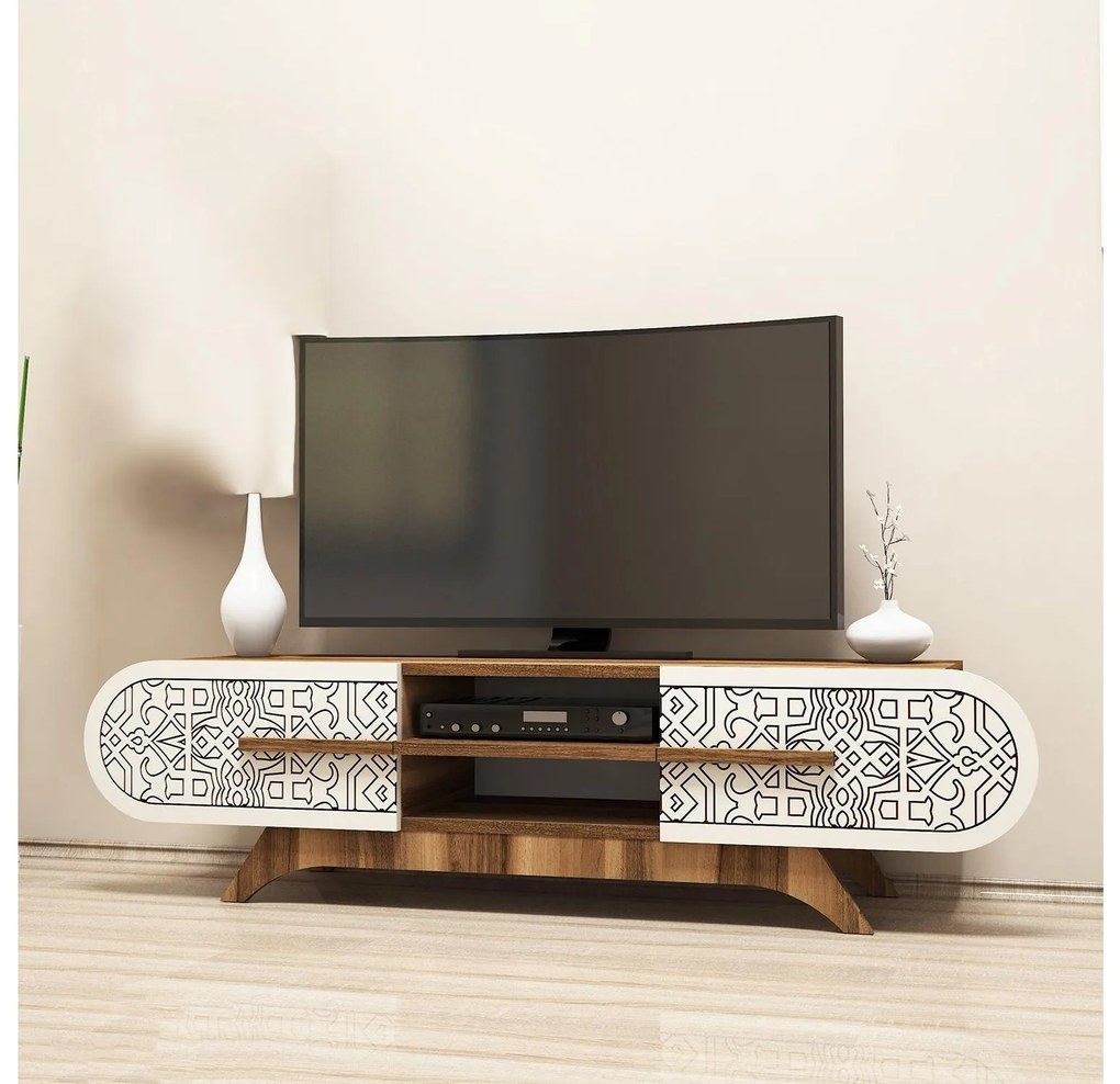 TV asztal/szekrény Mekebu 3 (dió + krém) . 1095588