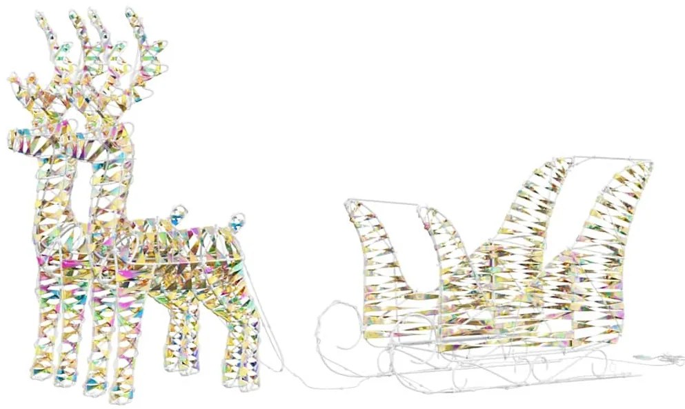 Rénszarvas húzta szán Meleg fehér 30 x 12 x 54.5 cm PET