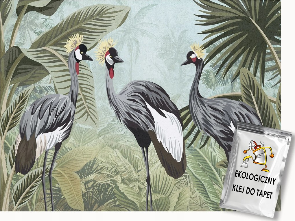 Fotótapéta Flizelina Grafika Természet Madarak Dzsungel Darvak 300x210 ragasztó