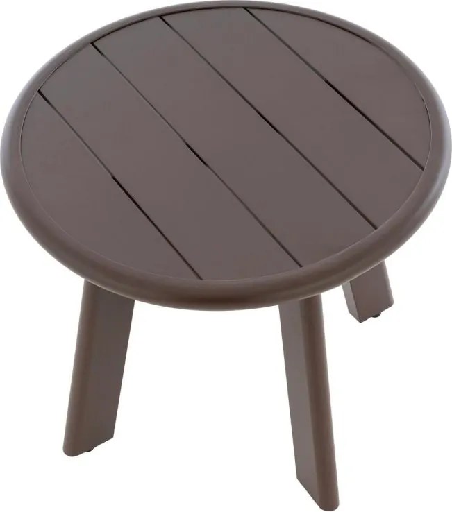 GARTHEN Kerek alumínium asztal sötétbarna