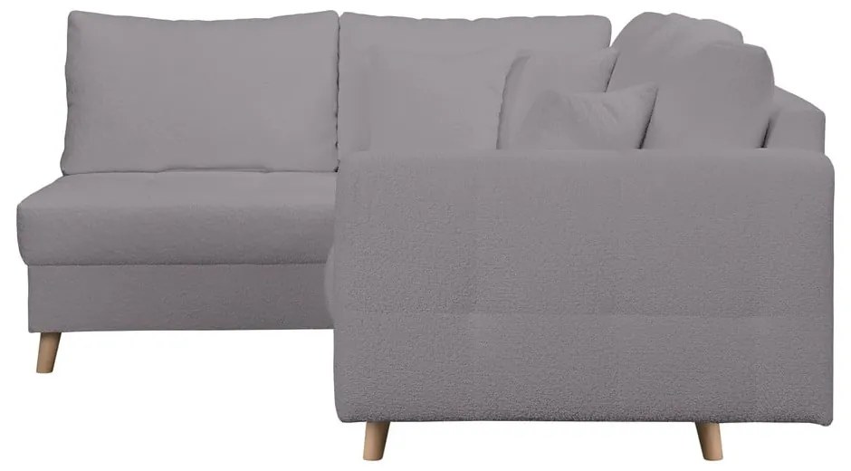 Sötétszürke buklé sarokkanapé (bal oldali) Ariella – Ropez