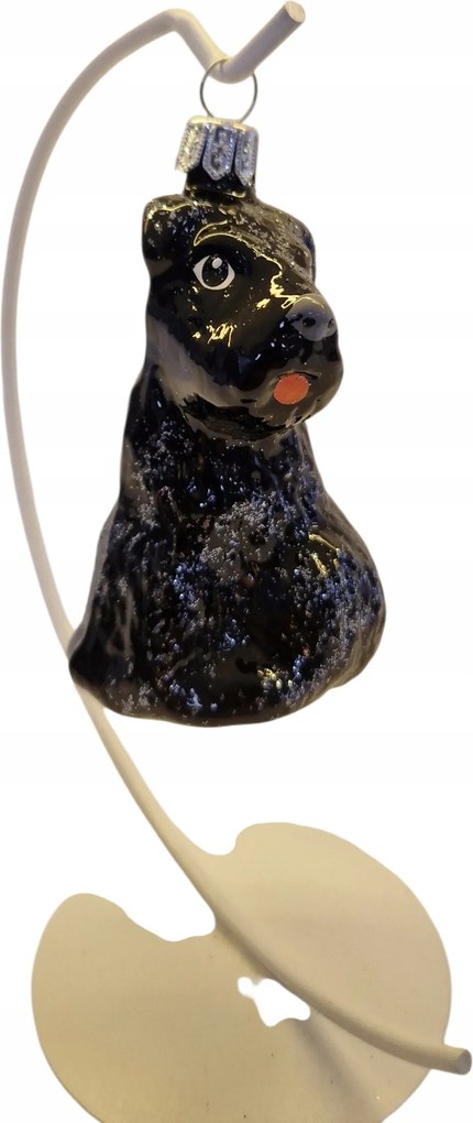 Karácsonyfa gömb Üveg Alakú Kutya Schnauzer Fekete