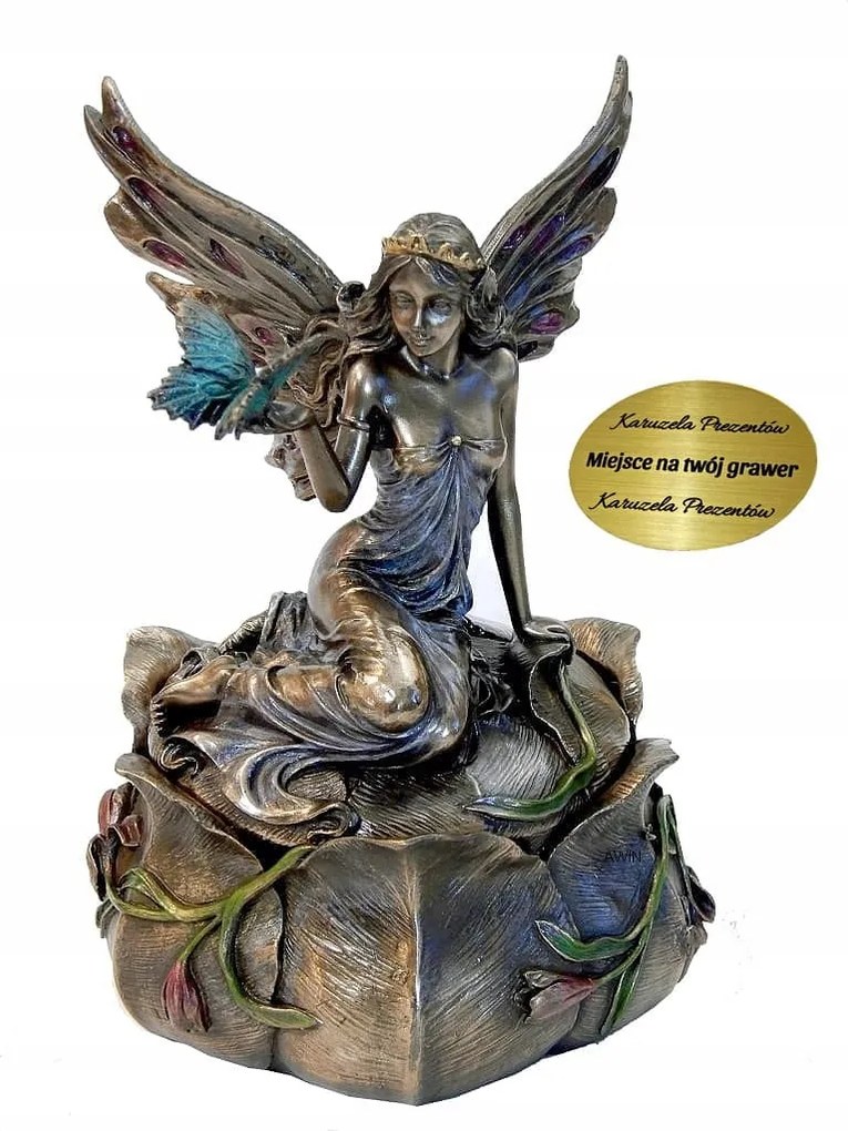 Elfka Ékszerdoboz Angyal Lotusz Virággal És Pillangóval Ajándék v