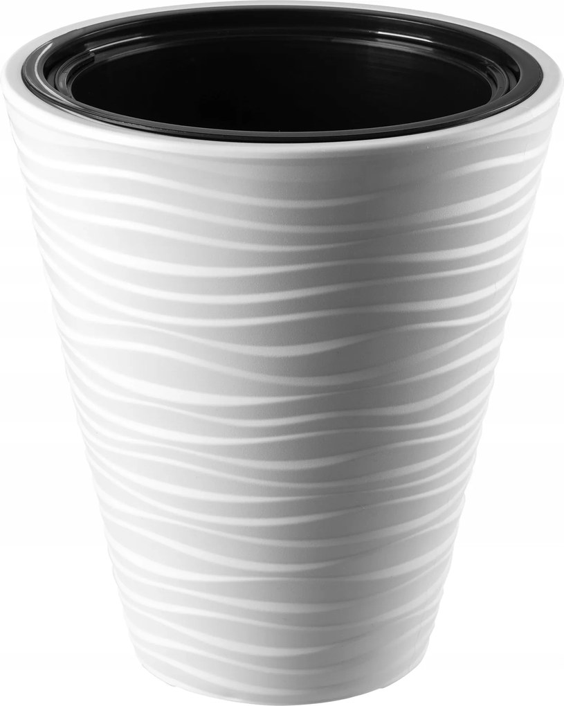 Virágtartó 30cm Fedő Virágágyás Betét Műanyag Fehér