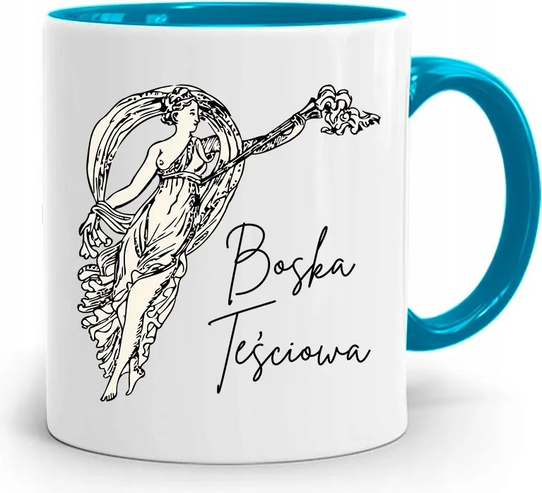 Kék Bögre Anyósnak Isteni Anyós nyomott mintával