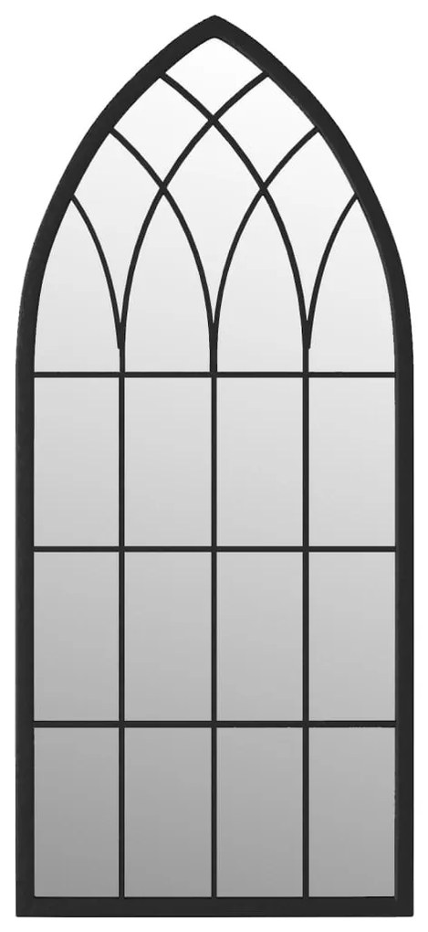 fekete vas kerti tükör kültéri használatra 100 x 45 cm