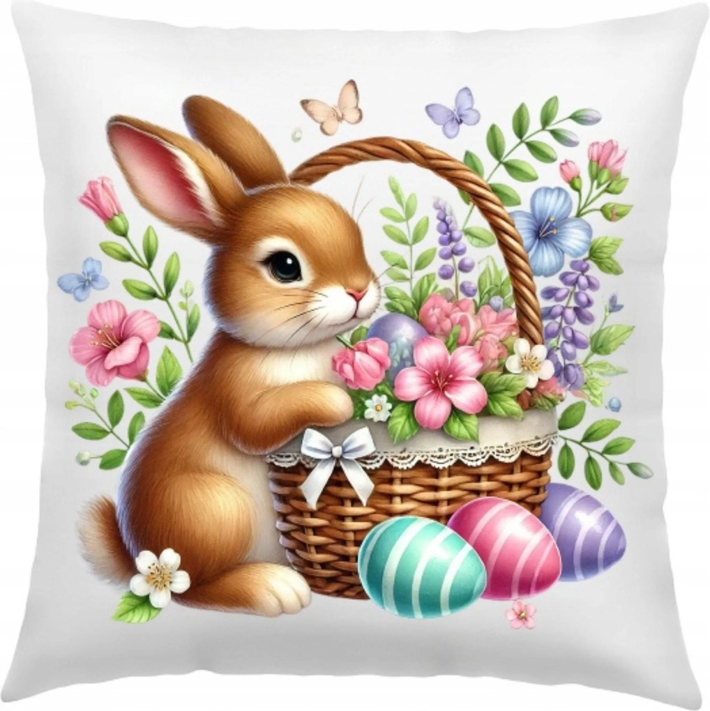 Húzat 40x40 Gyerek Párnára Húsvéti Színes Tavaszi Nyuszival
