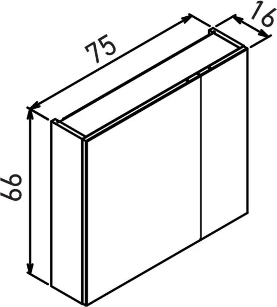 Bari tükrös szekrény, 75 cm – TR785PNC1305