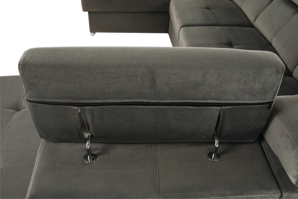 Ülőgarnitúra, szürkésbarna taupe, balos, LAMORA U