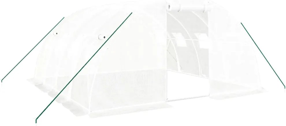 vidaXL üvegház acélvázzal, fehér, 16 m², 4 x 4 x 2 m