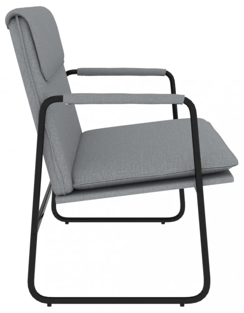 világosszürke szövet pad 100 x 64 x 80 cm