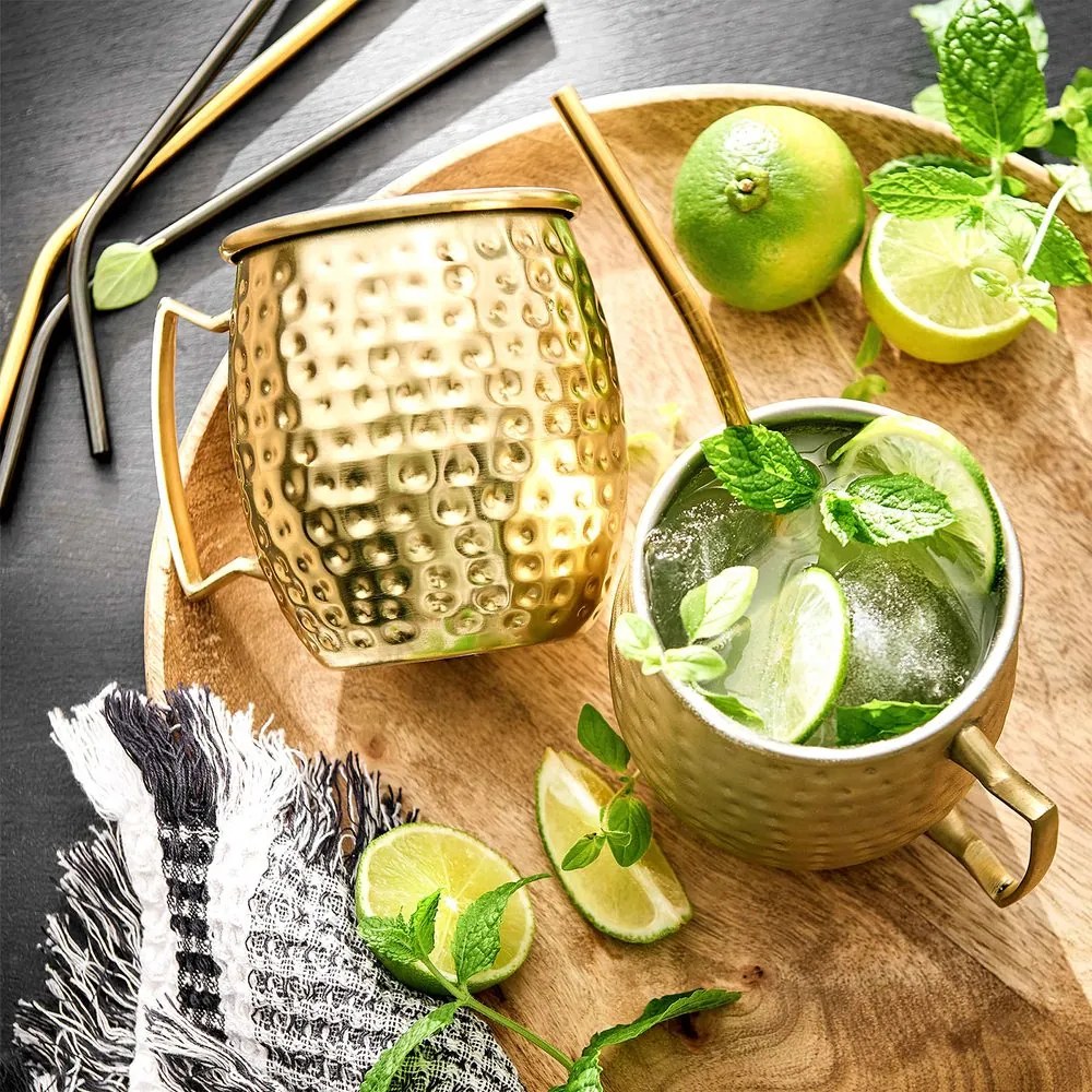 MOSCOW MULE koktél-bögre kalapált 470ml, arany