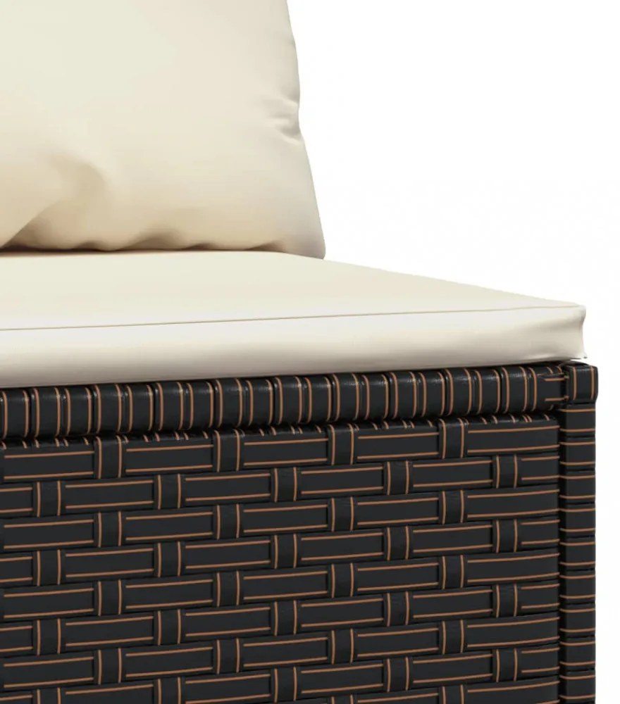 vidaXL 2 db barna polyrattan kerti középső kanapé párnával