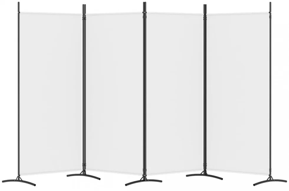 4 paneles fehér szövet térelválasztó 346x180 cm