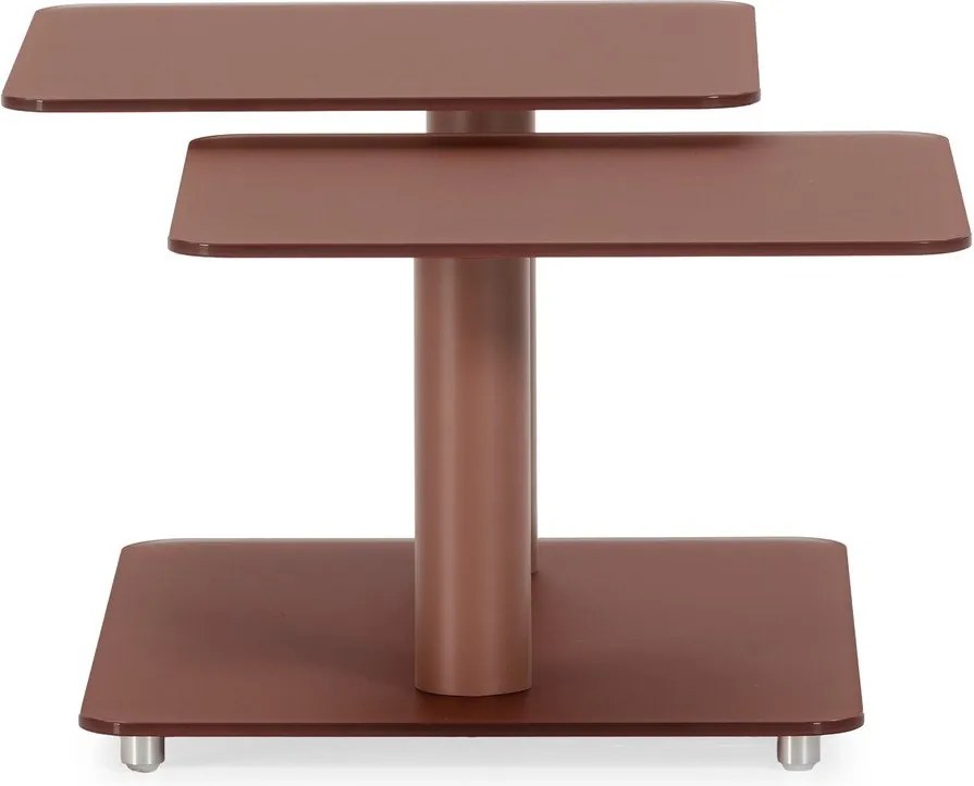 Terrakotta színű üveg dohányzóasztal 54x115 cm Elvi – Marckeric