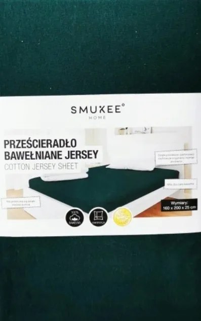 Gumis lepedő pamut jersey 160X200 Zöld