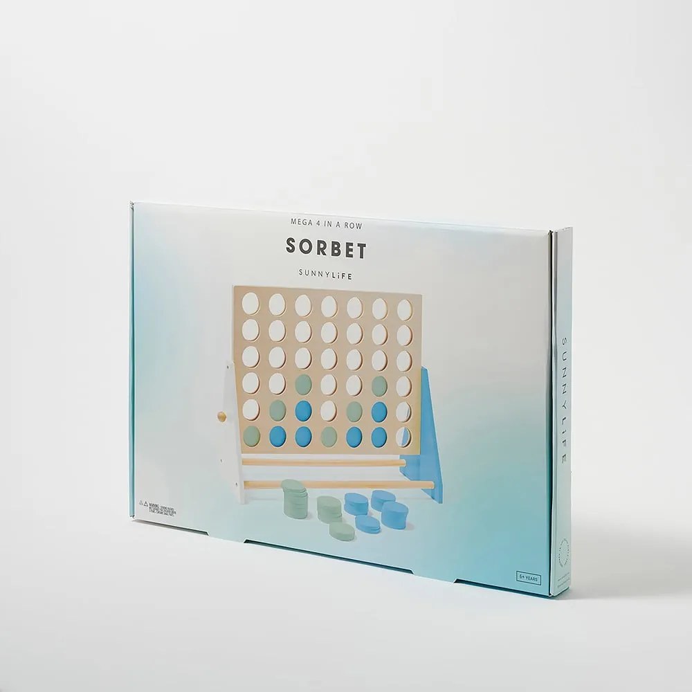 Four In a Row társasjáték tömör fenyőfából - Sunnylife