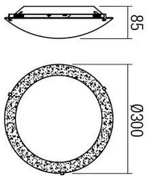 Redo 05-864 - ARTEMIS LED mennyezeti lámpa 12W/230V, 30 cm, arany