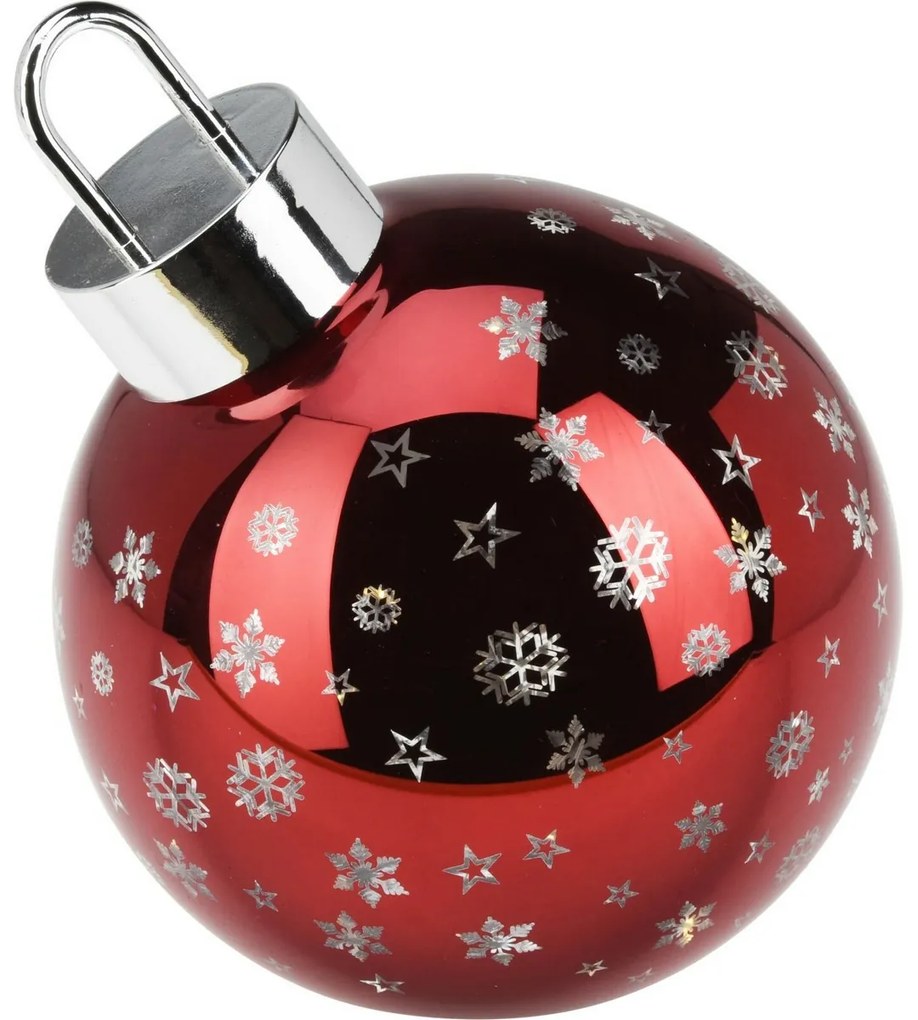 Xmas ball karácsonyi LED dísz piros, átmérő 15 cm