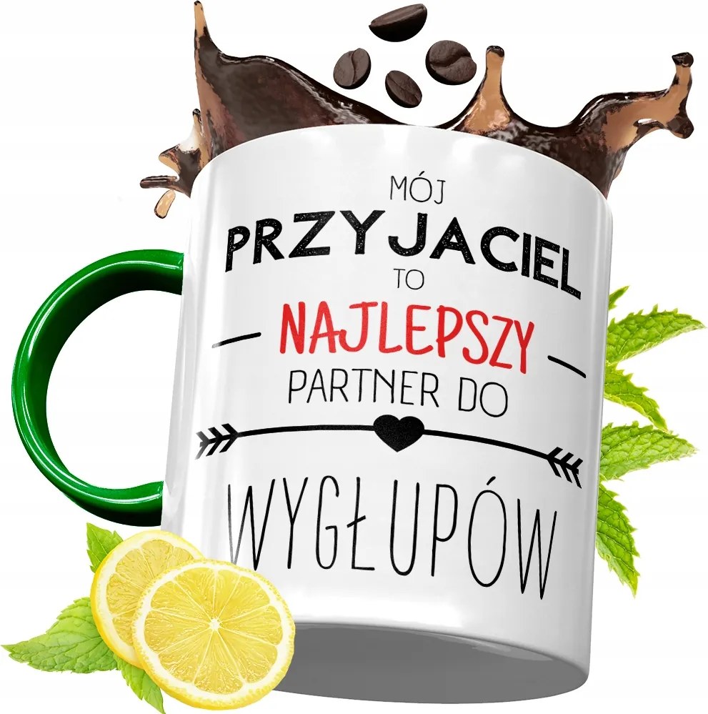 Zöld Bögre Barátnak Születésnapi Ajándék Nyomtatott Fotóval