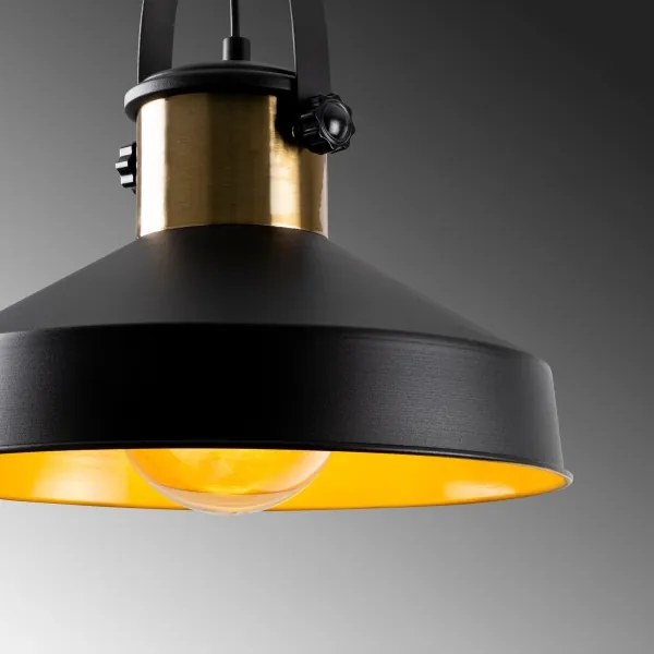 DODO zsinóros függeszték 1xE27/40W/230V fekete/bronz