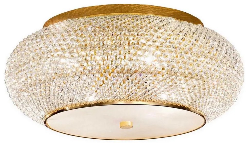Ideal Lux - Kristály mennyezeti lámpa PASHA 14xE14/40W/230V átm. 65 cm arany