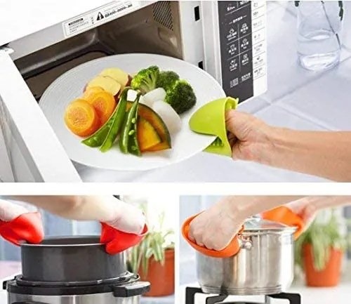 Szilikon csúszásgátló edényfogó - rózsaszín