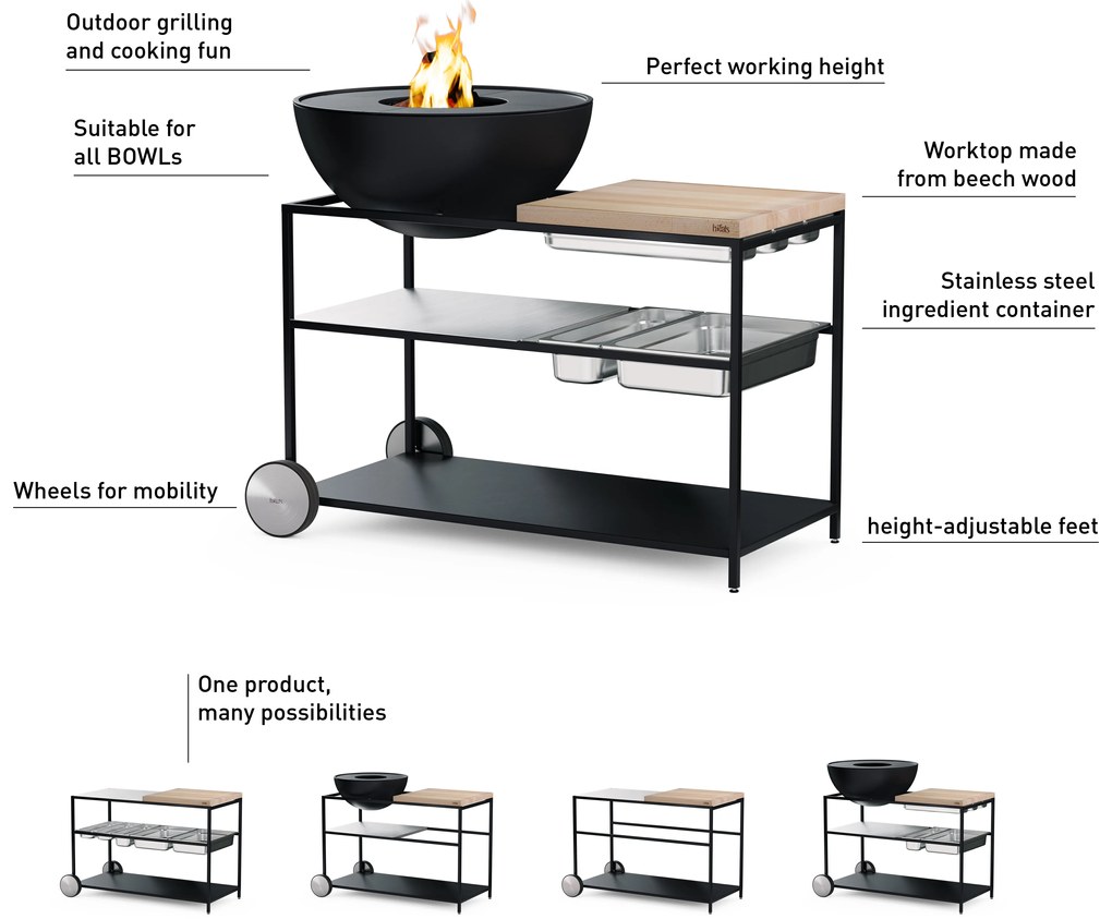 TŰZKONYHA TÁLTAL 70 + 2x Plancha + drót. alap - Höfats