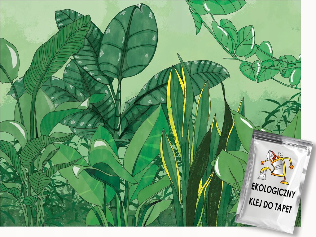 Fotótapéta Flizelina Grafika Trópusi Természet Dzsungel Levelek 200x140 ragasztó