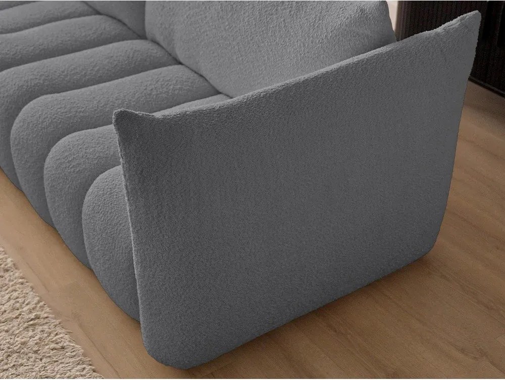 Szürke buklé sarokkanapé (bal oldali-heverő résszel) Azra – Bobochic Paris