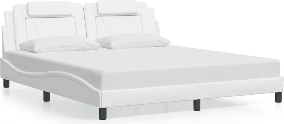vidaXL fehér műbőr ágykeret Viana matrac nélkül 180x200 cm
