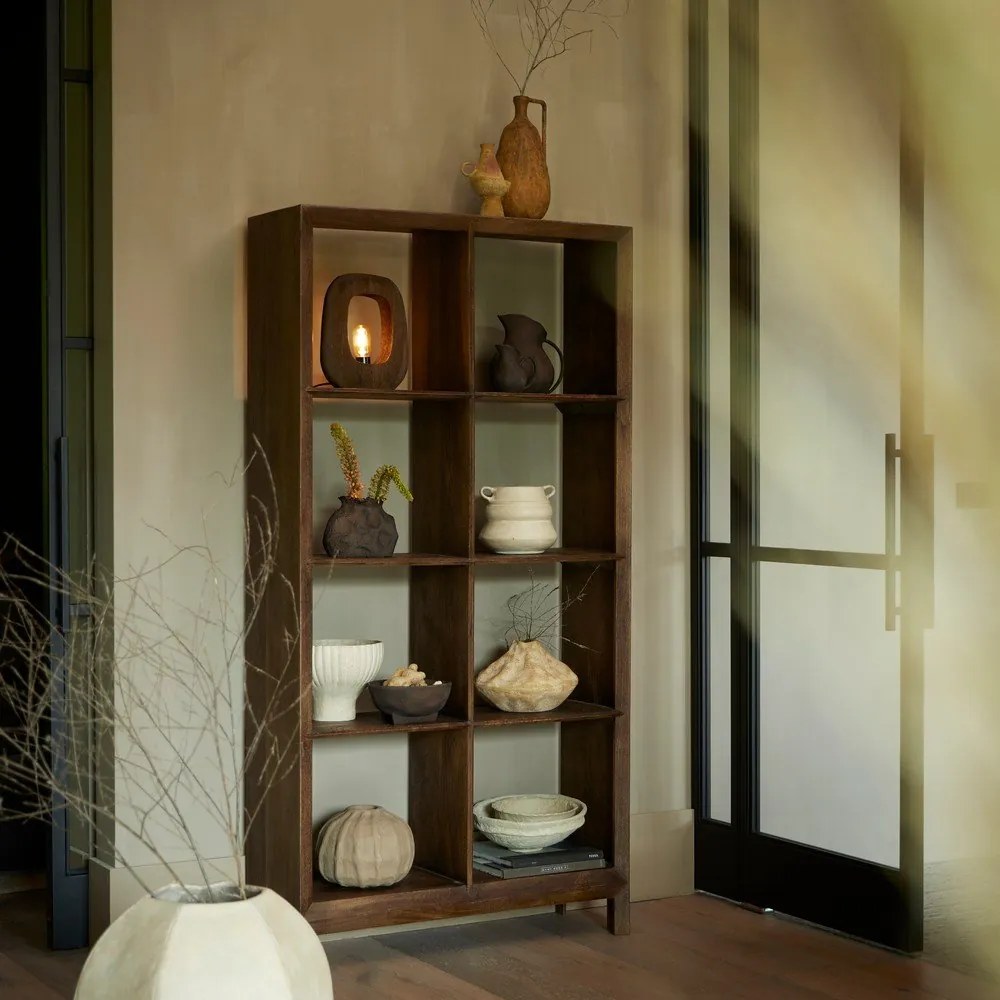 Natúr színű mangófa könyvespolc 95x190 cm Sondrio – Light &amp; Living