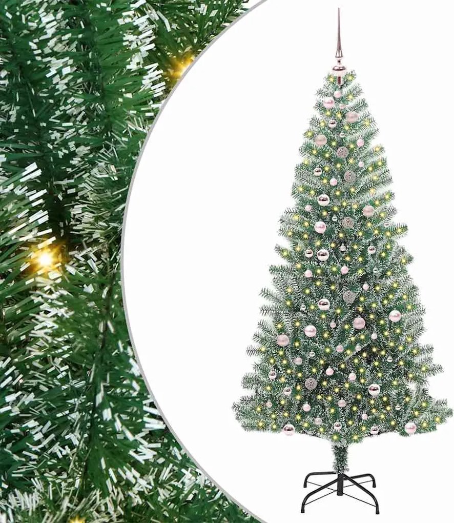 vidaXL Mű karácsonyi fa hóval borítva LED fényekkel 300 LED-del 240 cm
