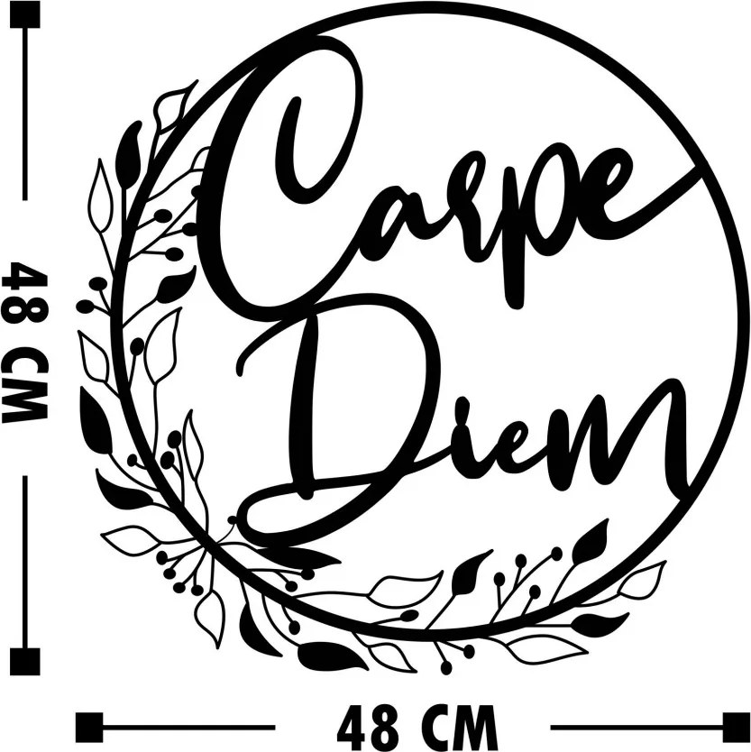Carpe fém fali dekoráció, 48×48 cm