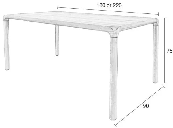 Storm étkezőasztal, 220 x 90 cm - Zuiver