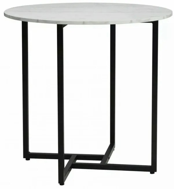 Kerek étkezőasztal ALTO II 80 cm, fehér márvány dekorációval