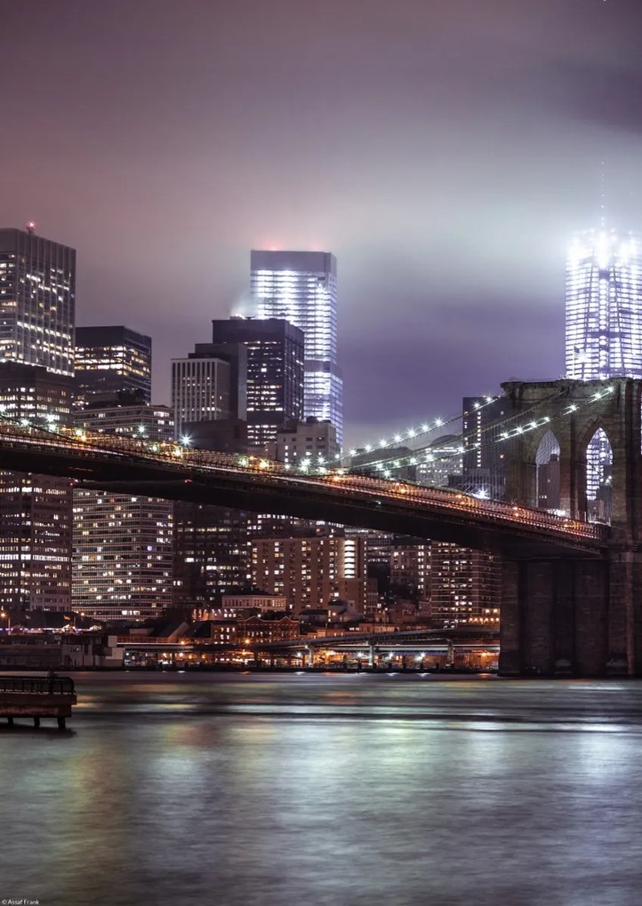 Poszter 29,7x42cm Esti felvétel a Brooklyn hídról Alsó-M