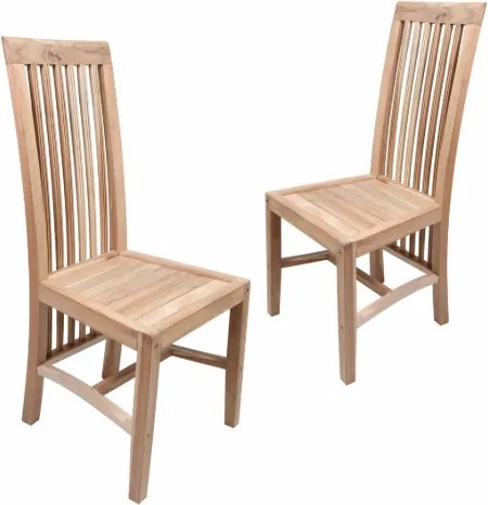 DIVERO Étkezőszékek teakfa felülettel 2 db natúr